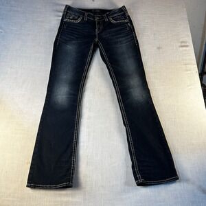 Silver Jeans Co Aiko Mid Boot Jeans‎ Womens W29 L33 Blue Bootcut Stretch Denim